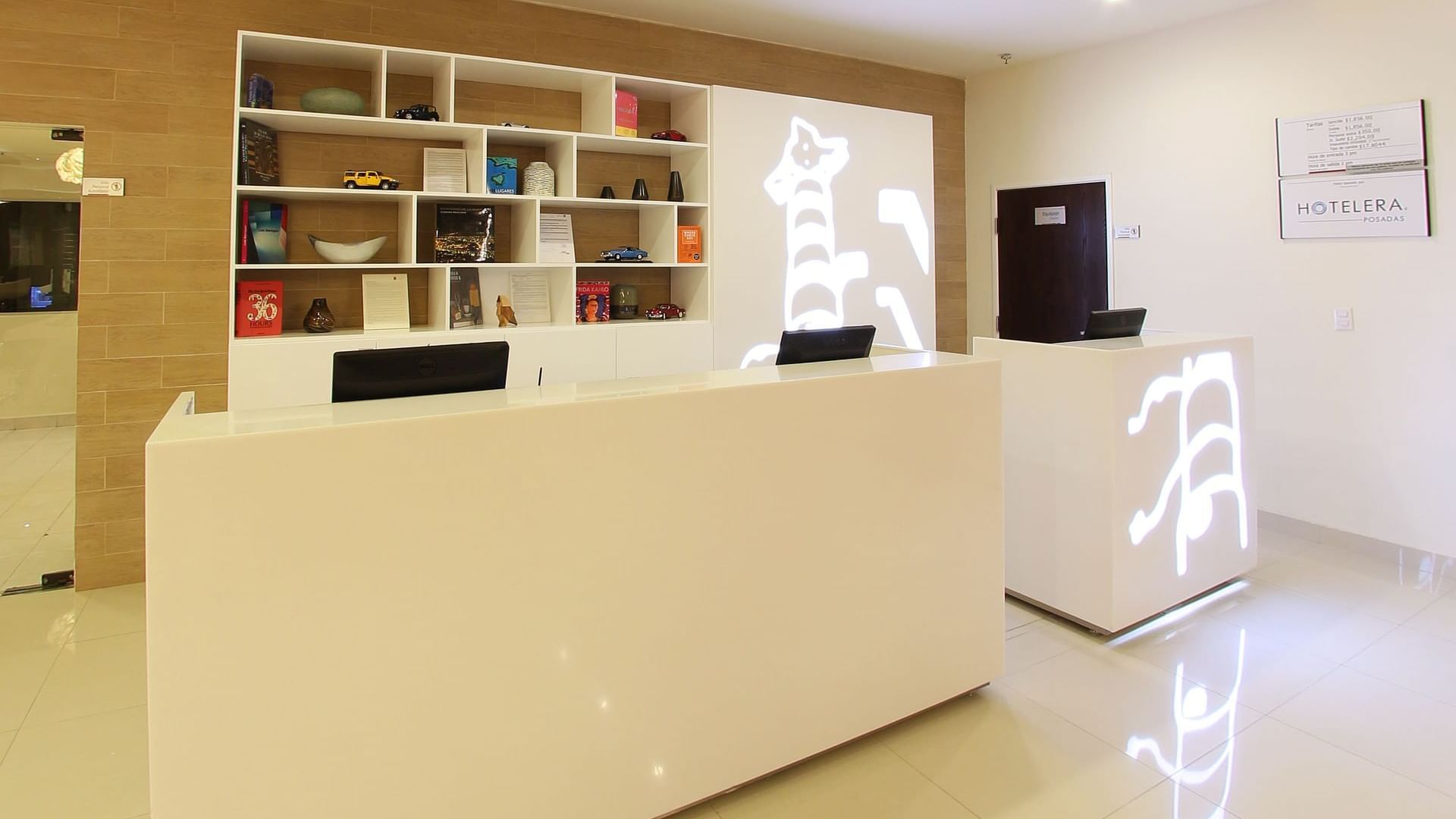 Reception counter in the lobby at Fiesta Inn Coatzacoalcos