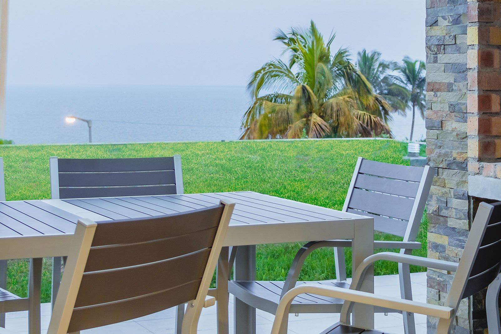 Balcony Lounge area in Villa Mar Room at Polana Serena Hotel