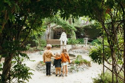 cambria pines lodge gardens fountain