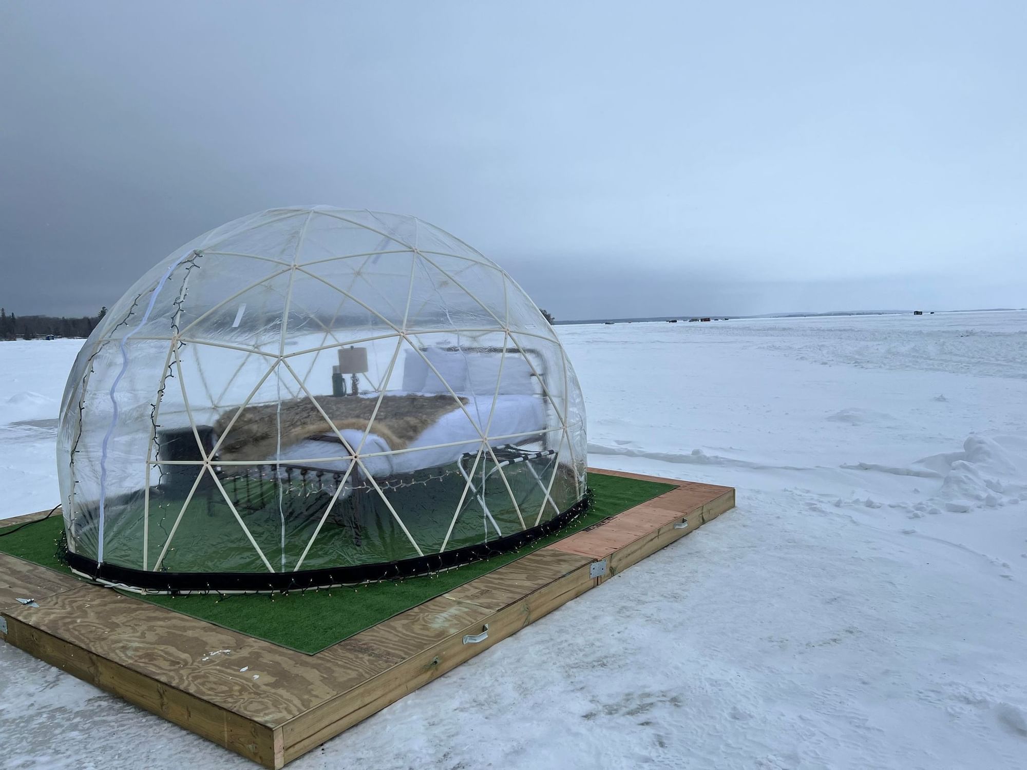 Igloo on Frozen Lake