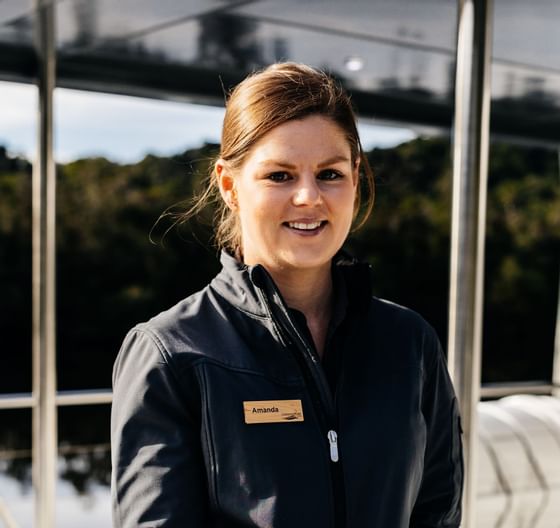 Cabin crew staff member Ms. Amanda at Gordon River Cruise