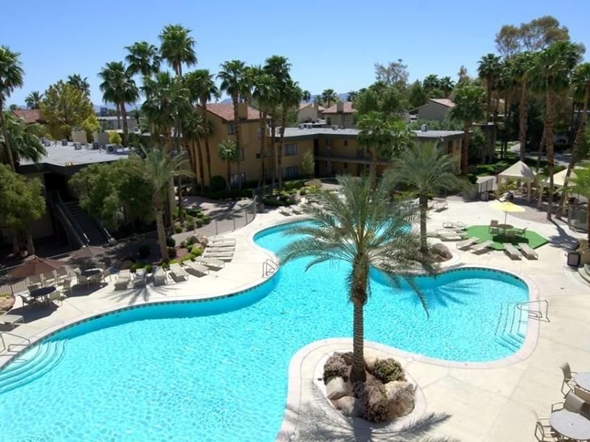 Aerial view of an Outdoor Pool at the Alexis Park Resort