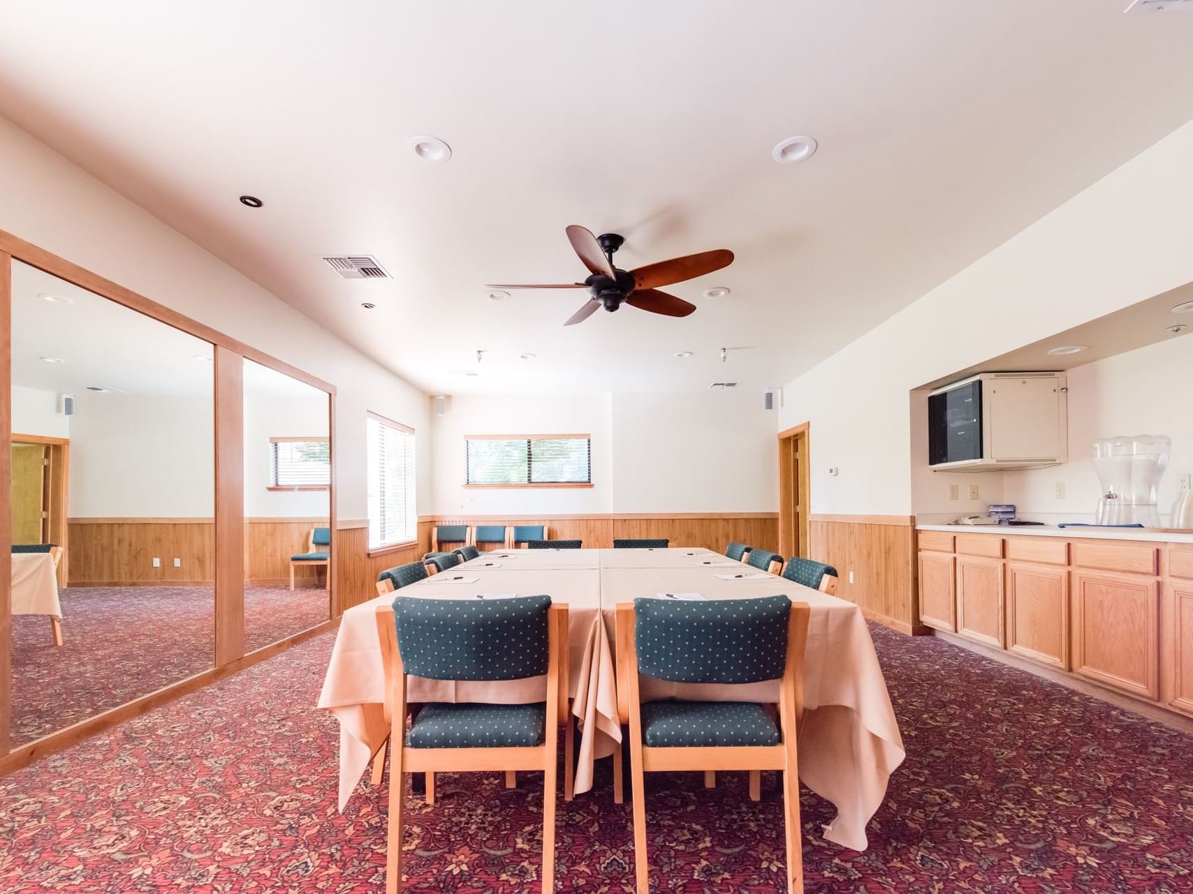 Table setup in Ponderosa Meeting Room at Granlibakken Tahoe