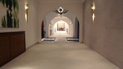 Interior of the entrance of Orjola Spa at Liebes Rot Flueh