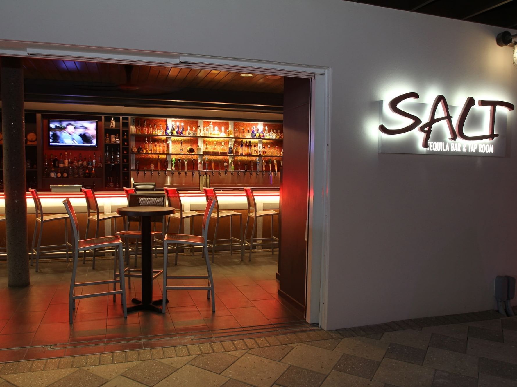 Entrance of Salt Tequila Bar in Shephard's Beach Resort