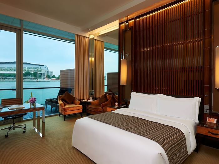 Premier Bay View Room with king bed at The Fullerton Bay Hotel