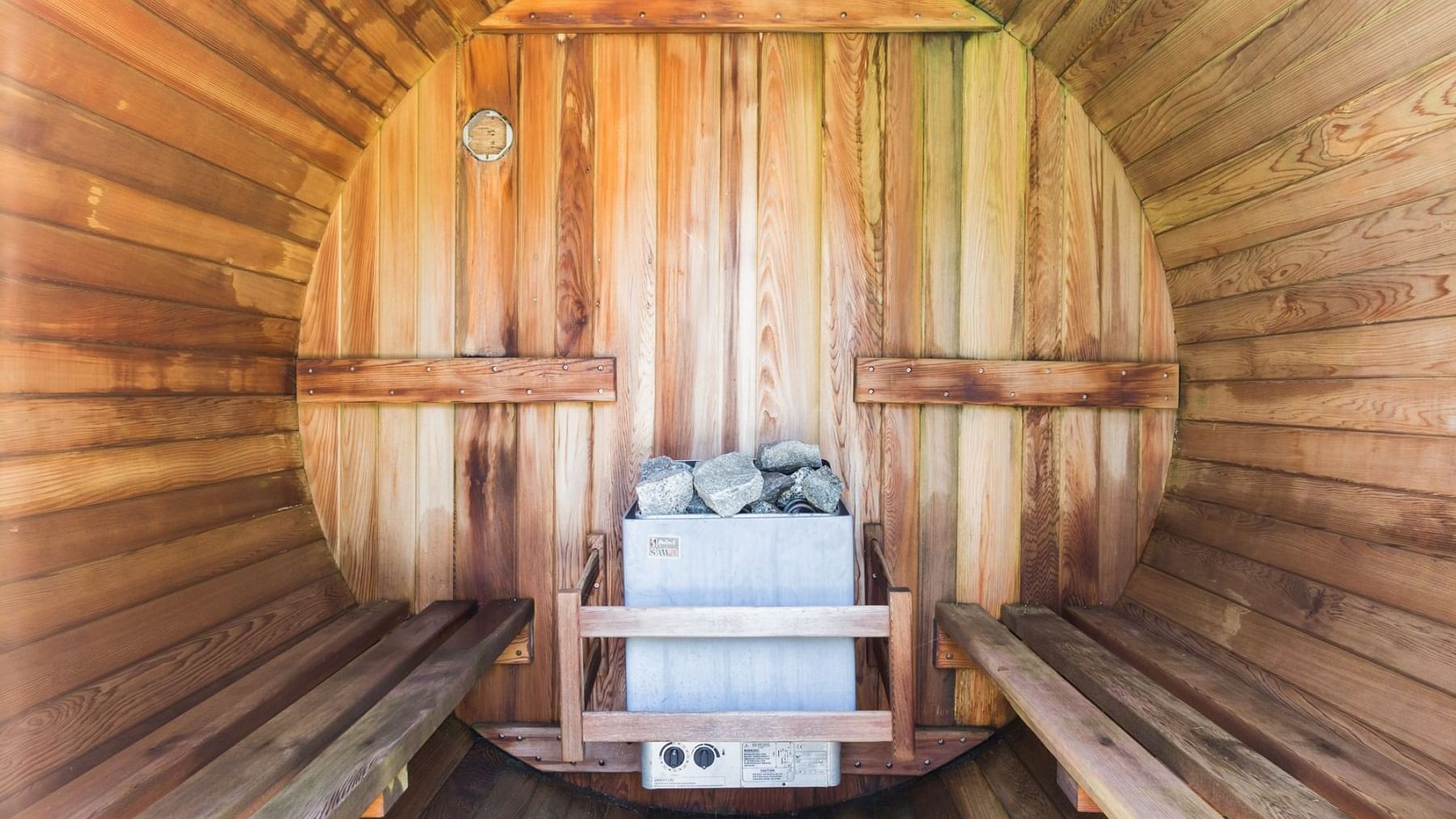 Interior of a wooden Sauna at the Spa in Originals Hotels