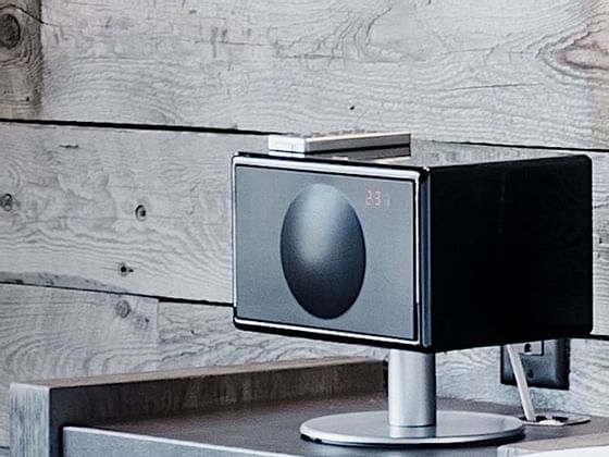 Geneva sound system machine on a table at Hotel Jackson