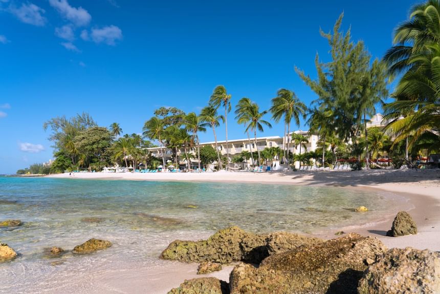 Distance view of Sugar Bay Barbados with the east coast