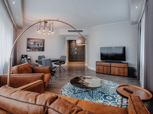 The Living area in Corner Suite at Hotel Berlin Berlin