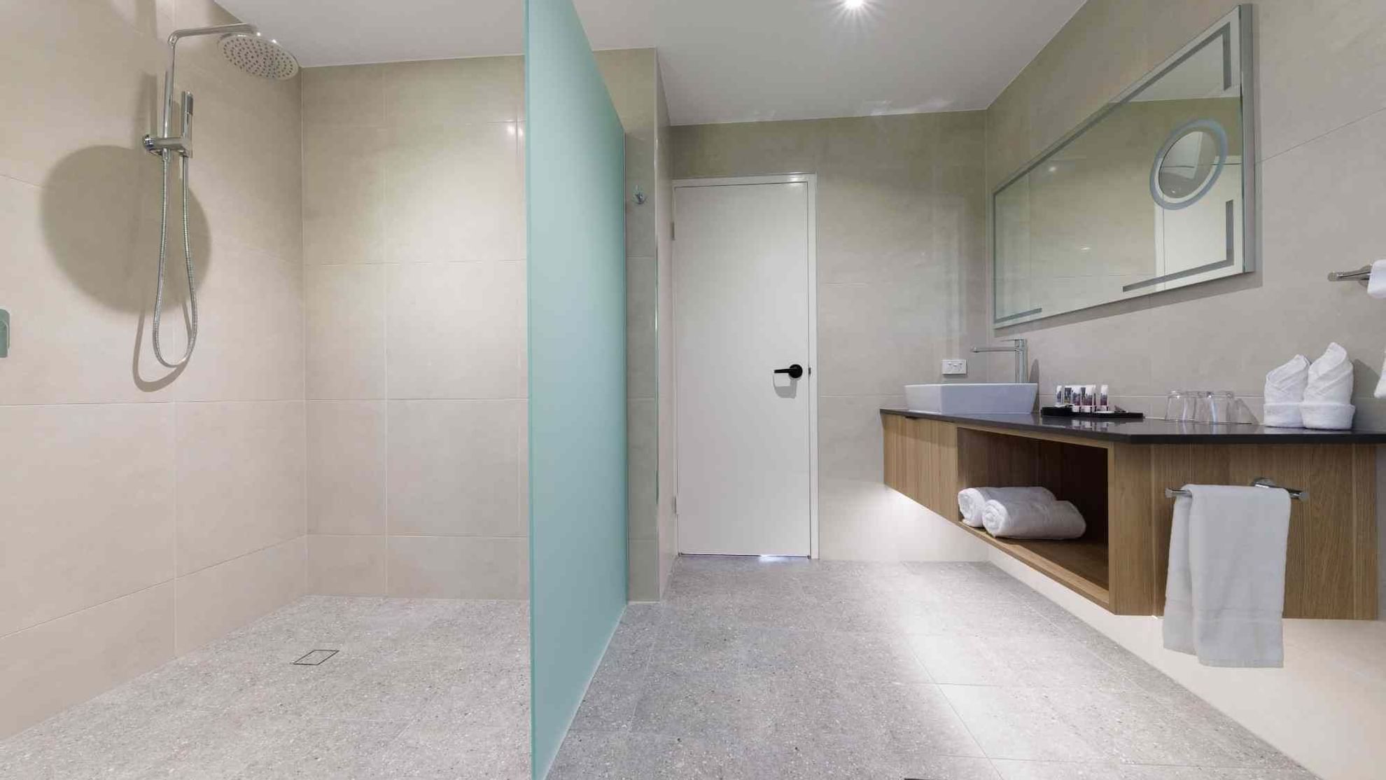 Bathroom vanity in Deluxe King Suite at Novotel Darwin Airport
