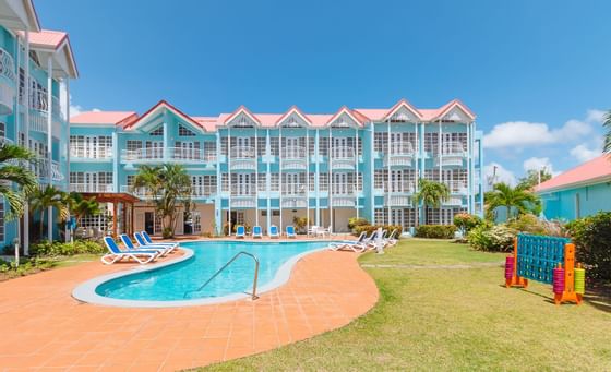 hotel overlooking pool