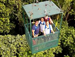 four people smiling outdoors