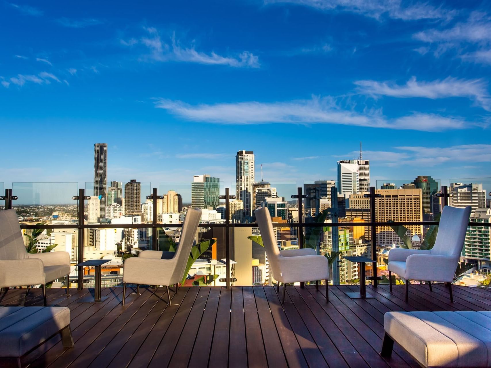 Rooftop Lounge area at Grand Chancellor Brisbane