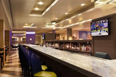 Interior of lobby bar & dining area at Ocean Place