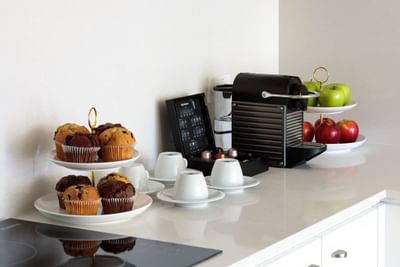 Cupcakes & apples on a coffee station at Knightsbridge Canberra