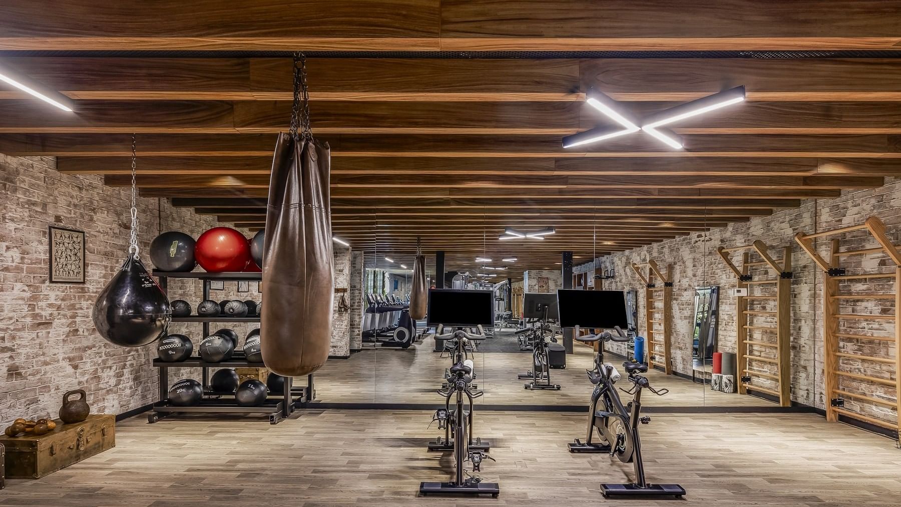 Well-equipped fitness center at Live Aqua San Miguel de Allende