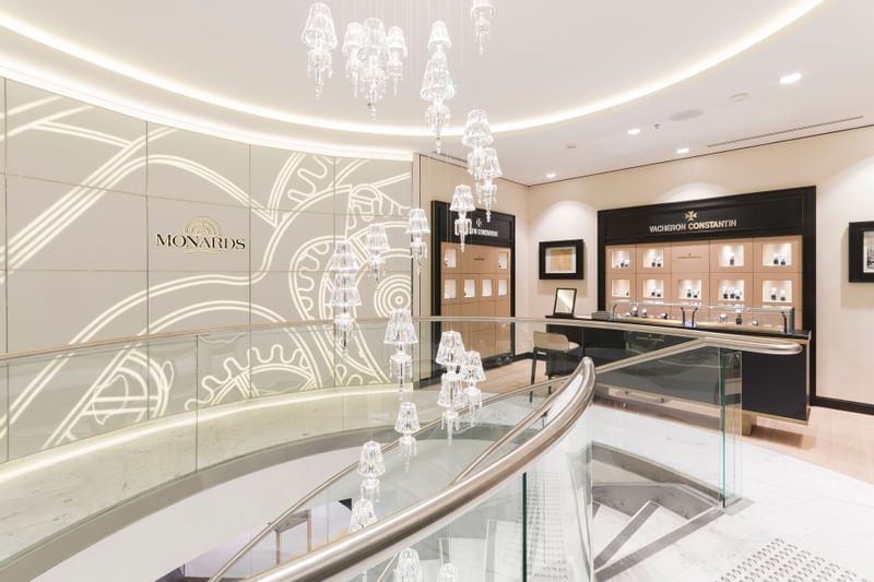Inside Monards shopping outlet at Crown Towers Melbourne