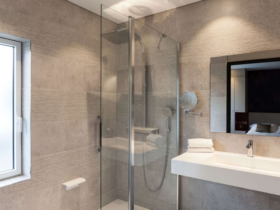 Bathroom vanity in bedrooms at Hotel La Chaussairie