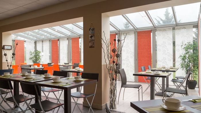 Interior of a dining area at Actuel Hotel
