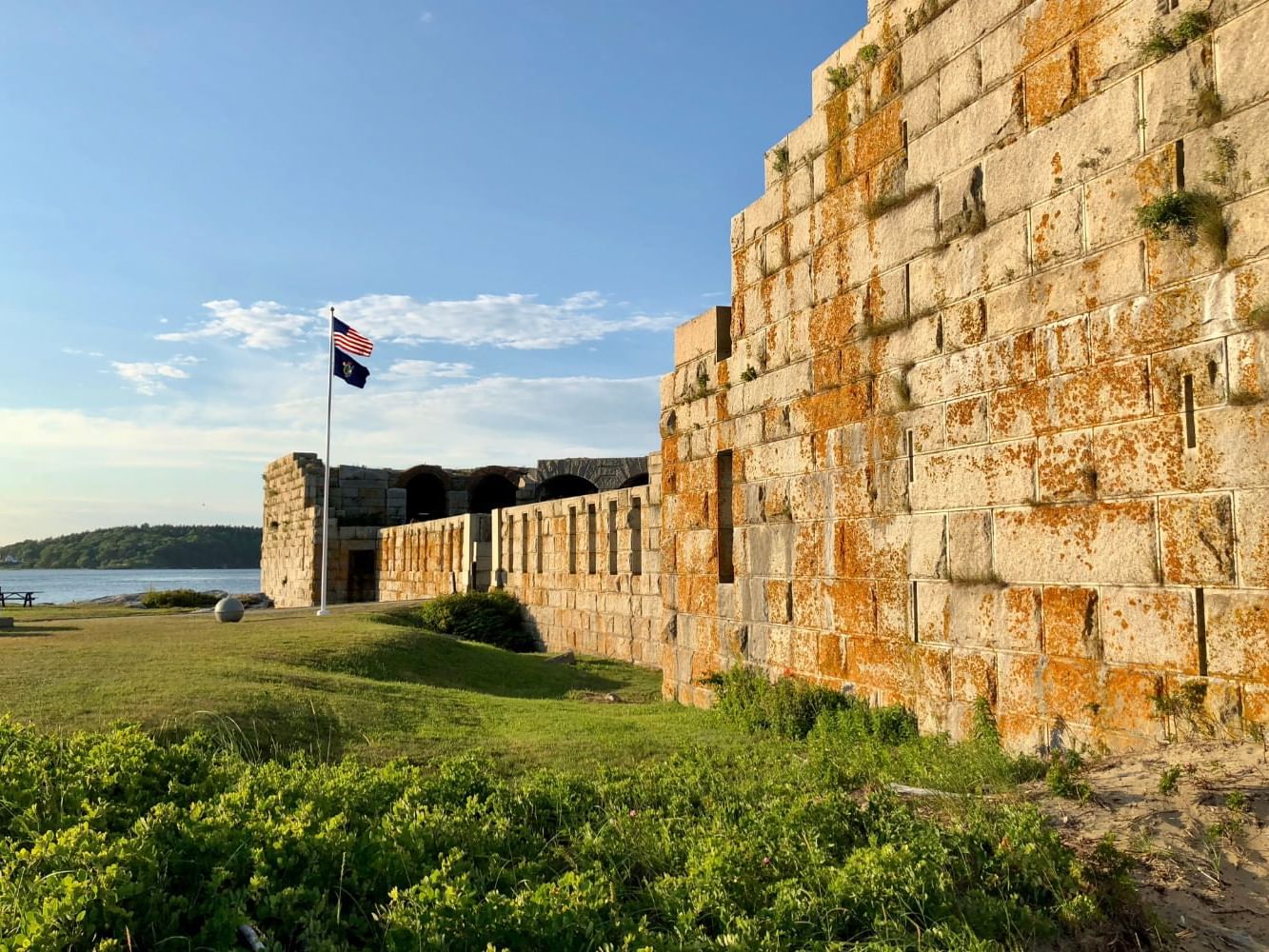 Exterior of historical Fort Popham with skyline view near Ogunquit Collection