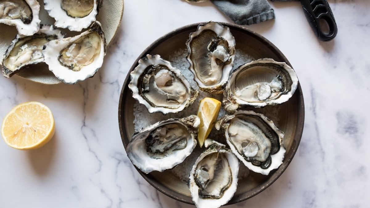 Oyster dishes served in Maguro Sushi & Oyster Bar at Crown Hotel Melbourne