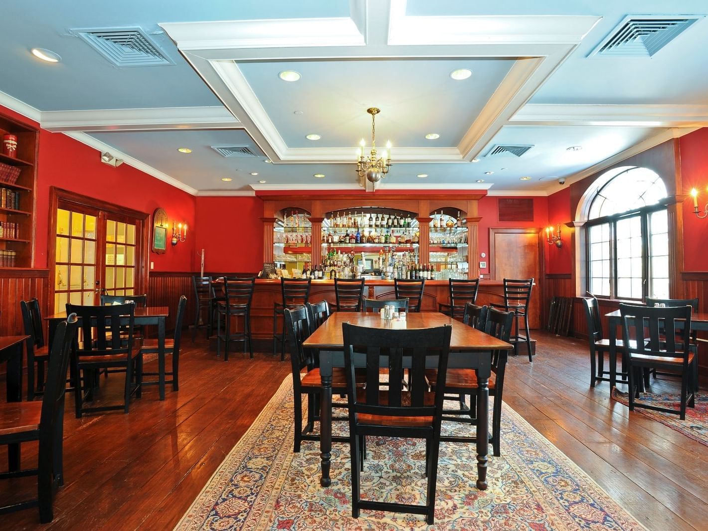 Interior of the dining area in Tap Room at Avon Old Farms Hotel