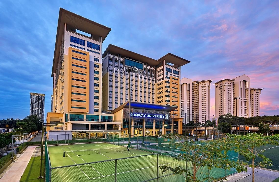 Sunway University with a tennis court near Sunway Lagoon Hotel