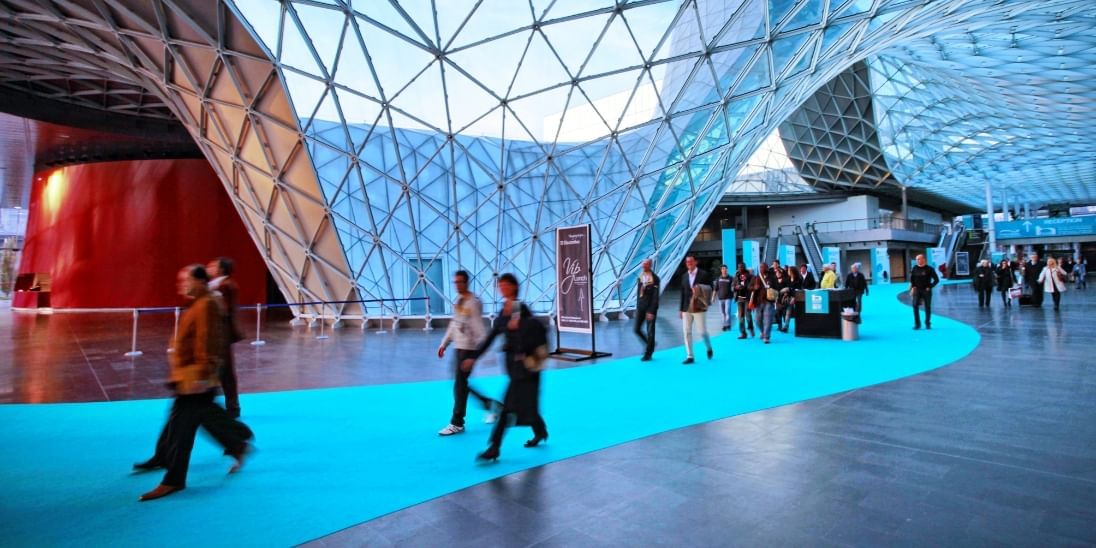 Visitors at an exhibition held near Paradox Singapore