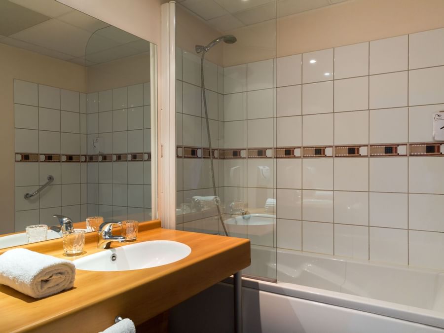 Interior of shower room at Actuel hotel