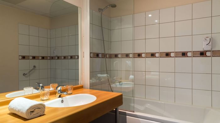 Interior of shower room at Actuel hotel