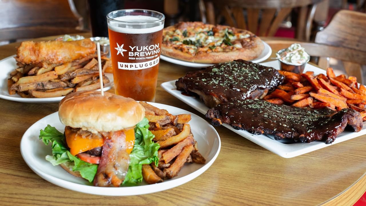 Table of delicious food from Sourdough Saloon