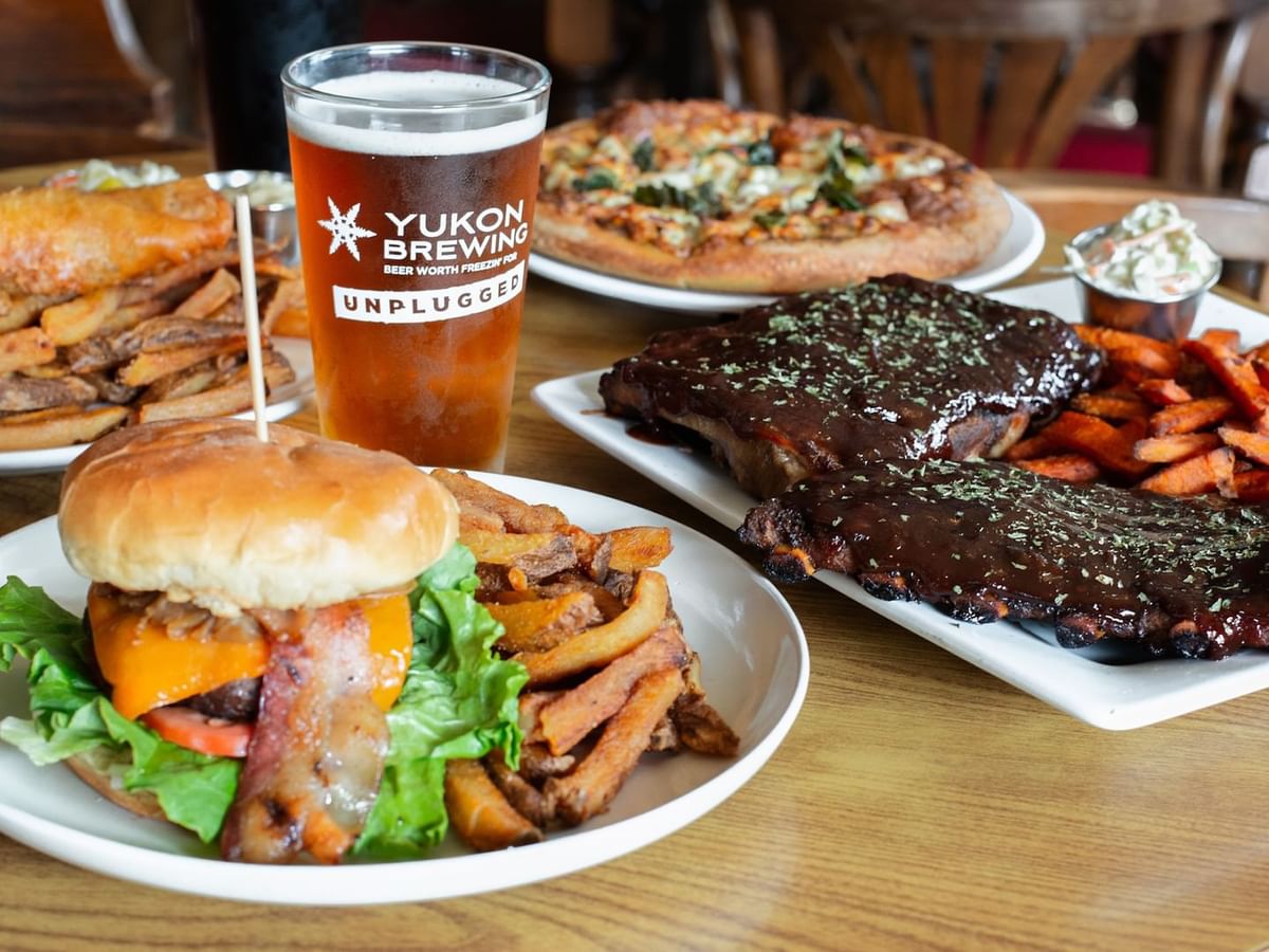 Table of delicious food from Sourdough Saloon