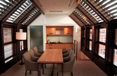 Deluxe Suite dinging area at Granary La Suite Hotel