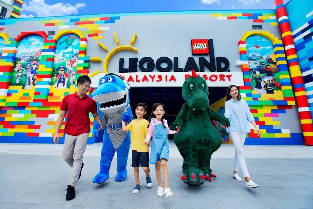 A family standing in front of Legoland near Sunway Hotel Big Box