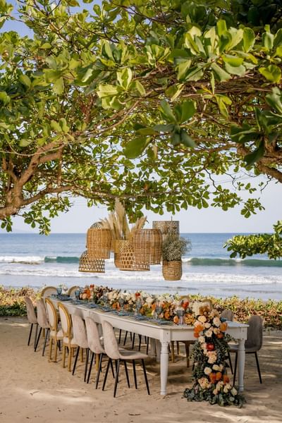A dining & lounge area with a beach view at Punta Islita Hotel