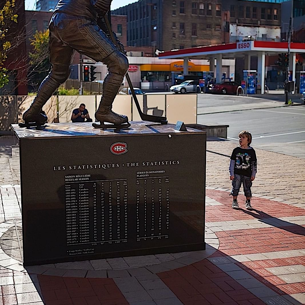 Montreal Canadians Hockey Player Statue