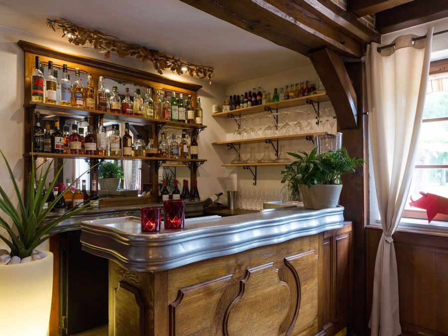 Interior of a bar area at L'ores des chenes