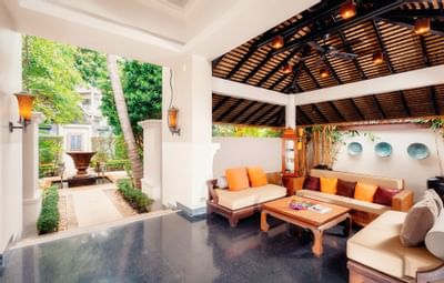 Lounges in the waiting area at Paradox Hotels