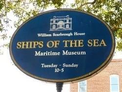 Maritime Museum sign board used outside near River Street Inn