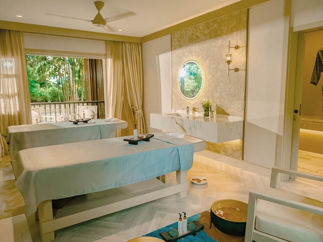 Well-arranged spa bed at Pelangi Beach Resort & Spa