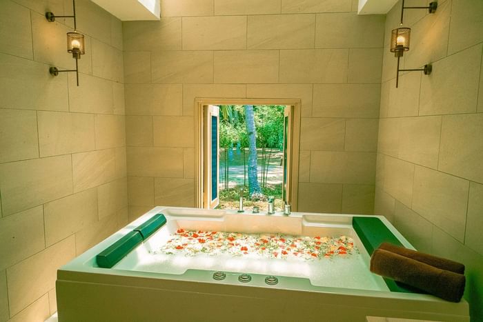 Bathroom bathtub in Pelangi spa at Pelangi Beach Resort & Spa