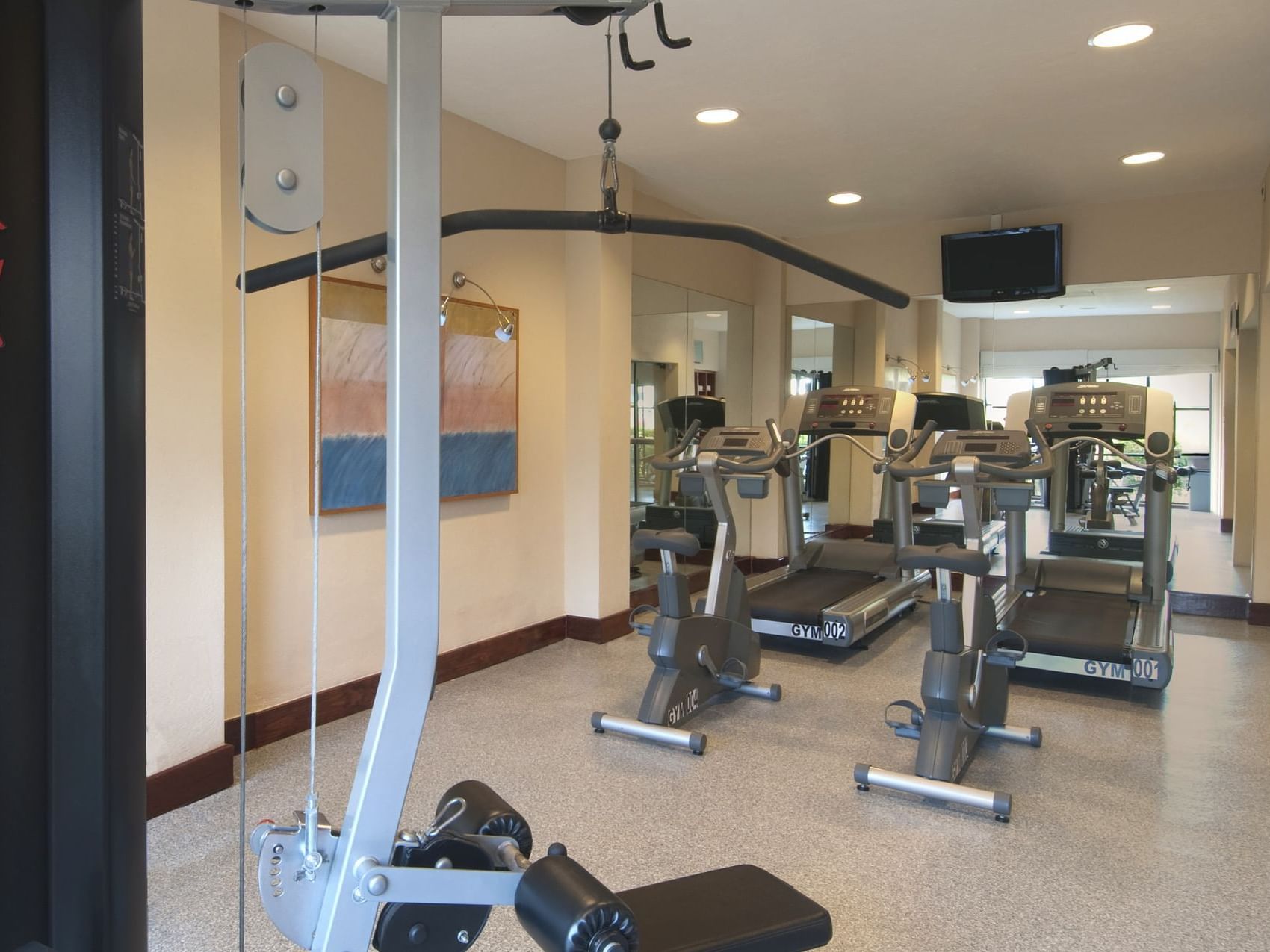 Exercise machines in a Gym Wellness Center at Fiesta Inn Hotels