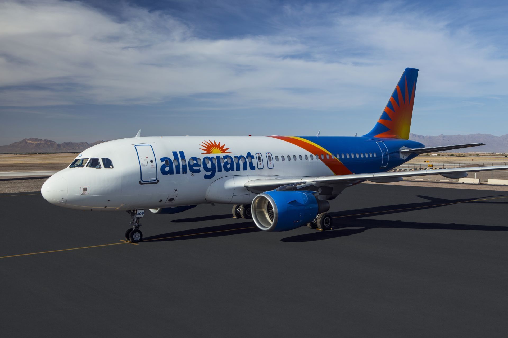 Allegiant Plane in the airport near Sunseeker Resort