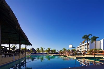 Hotel view from the pool side at Playa Blanca Beach Resort