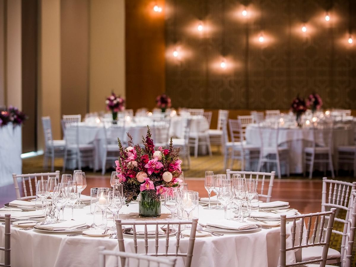 Banquet setup in Garden Room at Crown Hotel Melbourne