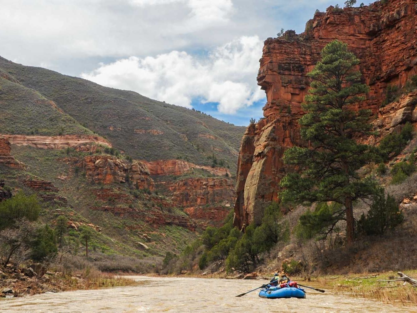 People rafting in Echo Canyon Rafting near Kinship Landing