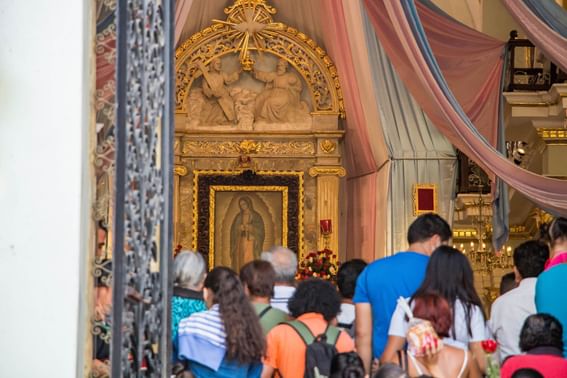 People celebrating the Pilgrimage of Our Lady Guadalupe at Buenaventura Grand Hotel and Spa