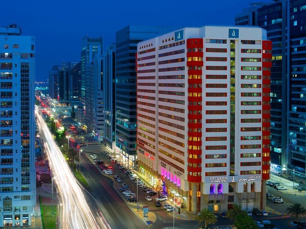 Cityscape view from Deluxe Family Suite at Al Hamra Abu Dhabi