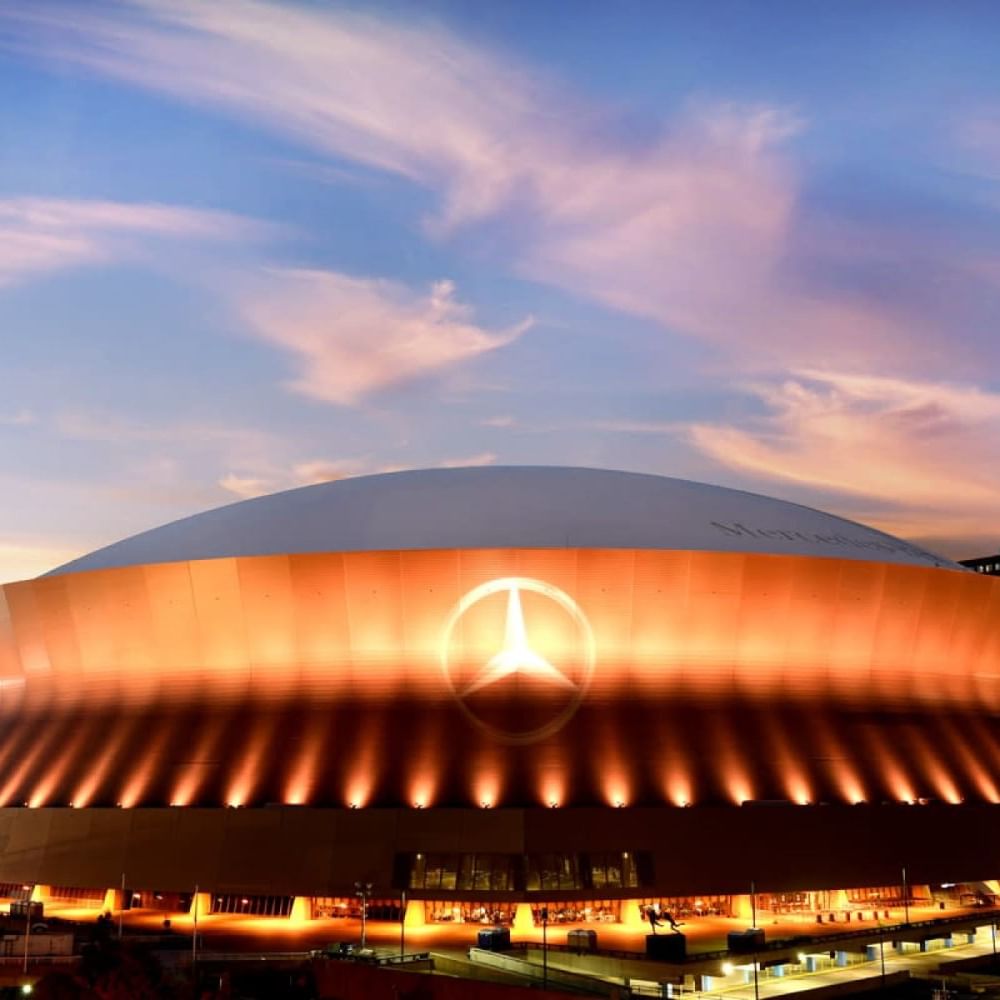 Exterior view of the Superdome near the hotel